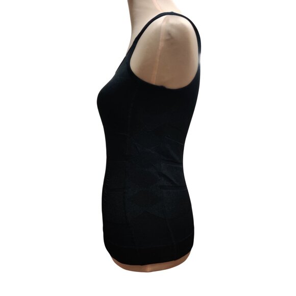 Black M Shaping Tank Top Moderate Compression Ribbed Control Layer Sleeveless - Picture 10 of 13